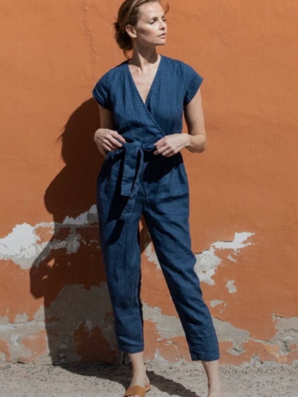 notPERFECTLINEN Margaret Jumpsuit Admiral Blue
